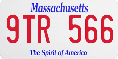 MA license plate 9TR566