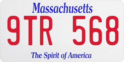 MA license plate 9TR568