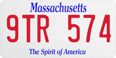 MA license plate 9TR574