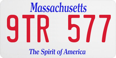 MA license plate 9TR577