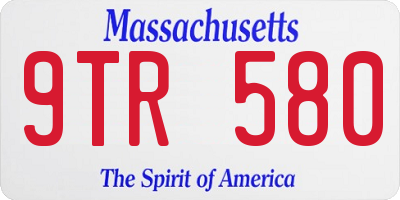 MA license plate 9TR580