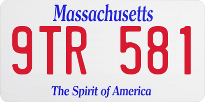 MA license plate 9TR581