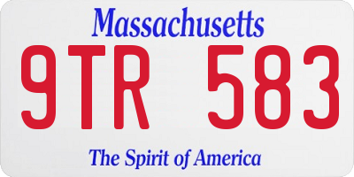 MA license plate 9TR583