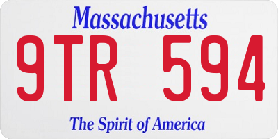 MA license plate 9TR594