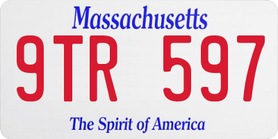 MA license plate 9TR597