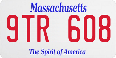 MA license plate 9TR608