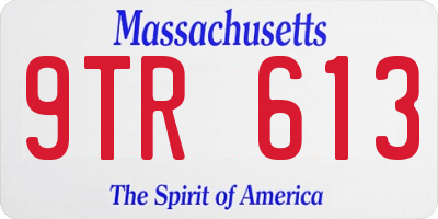 MA license plate 9TR613