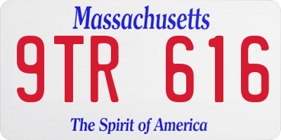 MA license plate 9TR616