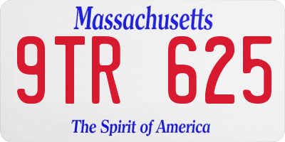MA license plate 9TR625