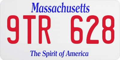 MA license plate 9TR628