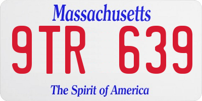 MA license plate 9TR639