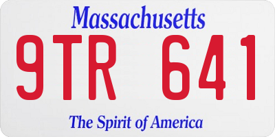 MA license plate 9TR641