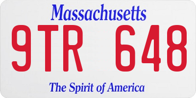 MA license plate 9TR648