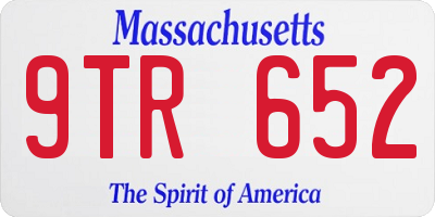 MA license plate 9TR652