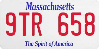 MA license plate 9TR658