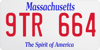 MA license plate 9TR664