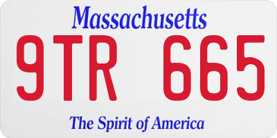 MA license plate 9TR665