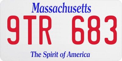 MA license plate 9TR683