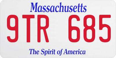 MA license plate 9TR685