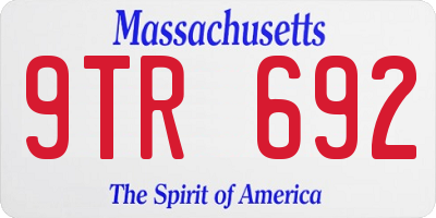 MA license plate 9TR692