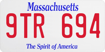 MA license plate 9TR694
