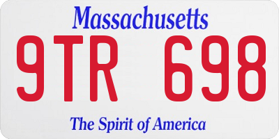 MA license plate 9TR698