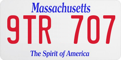MA license plate 9TR707