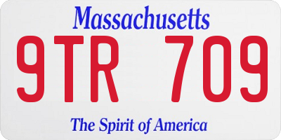 MA license plate 9TR709