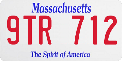 MA license plate 9TR712
