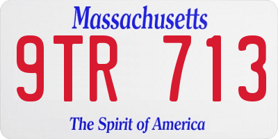 MA license plate 9TR713