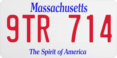MA license plate 9TR714