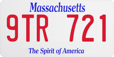 MA license plate 9TR721
