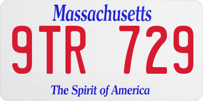 MA license plate 9TR729