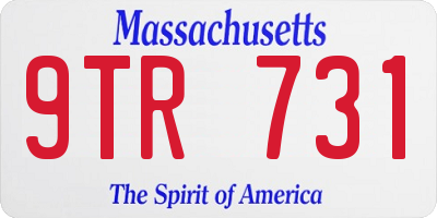 MA license plate 9TR731