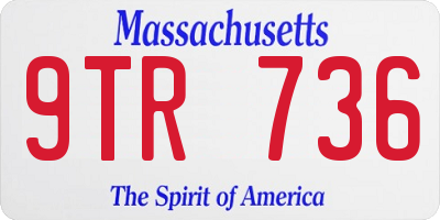 MA license plate 9TR736