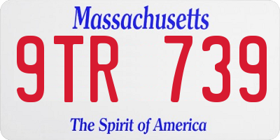 MA license plate 9TR739