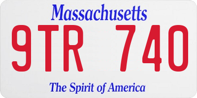 MA license plate 9TR740