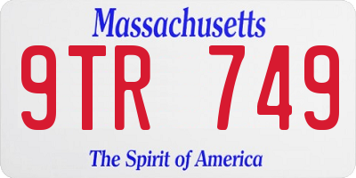 MA license plate 9TR749