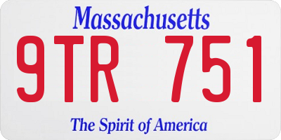 MA license plate 9TR751