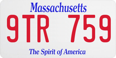 MA license plate 9TR759