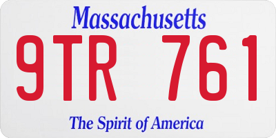 MA license plate 9TR761