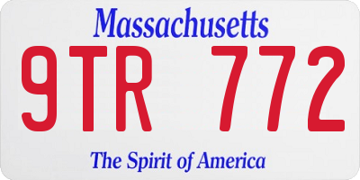 MA license plate 9TR772