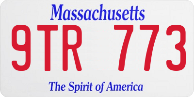 MA license plate 9TR773