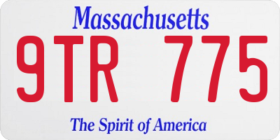 MA license plate 9TR775