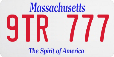 MA license plate 9TR777