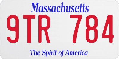 MA license plate 9TR784