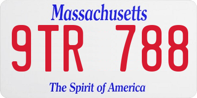 MA license plate 9TR788