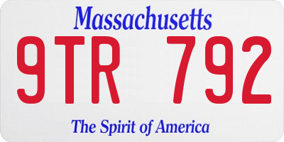 MA license plate 9TR792