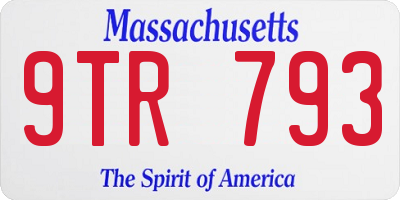 MA license plate 9TR793