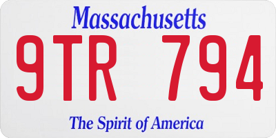 MA license plate 9TR794
